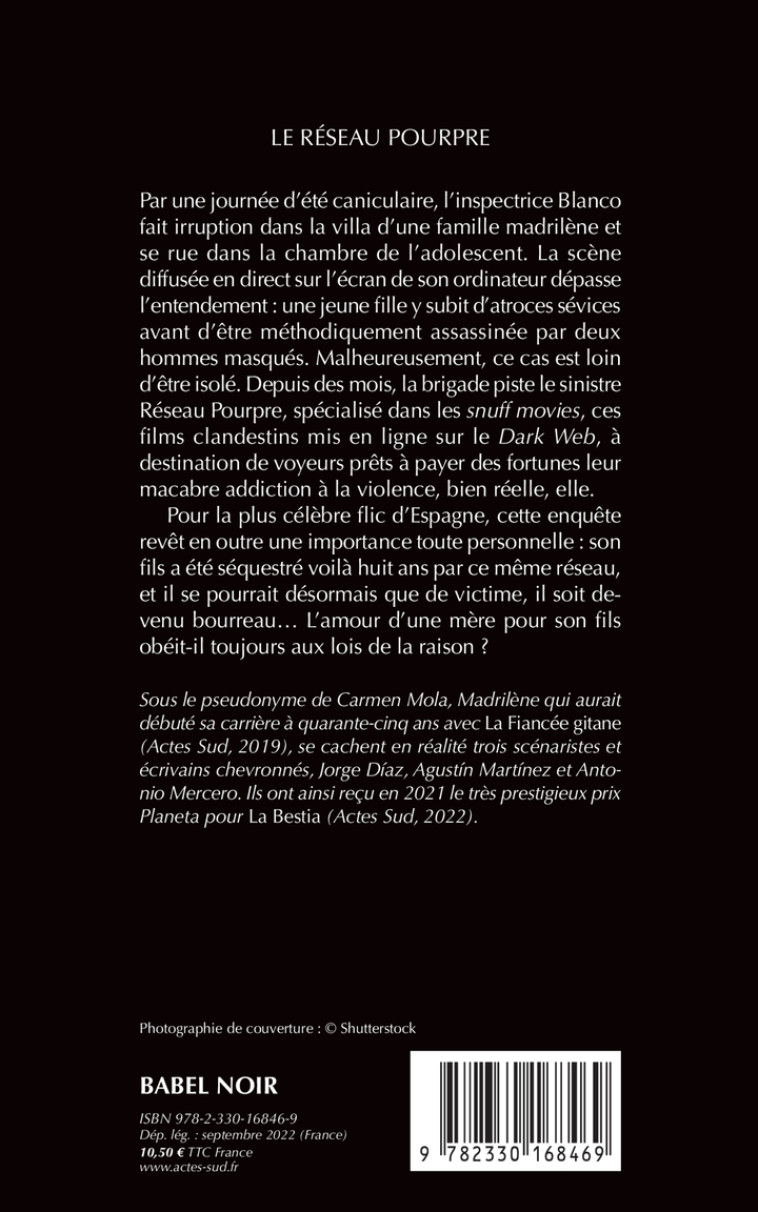 Le Réseau Pourpre - Carmen Mola, Anne Proenza, Carmen Mola, Anne Proenza - ACTES SUD