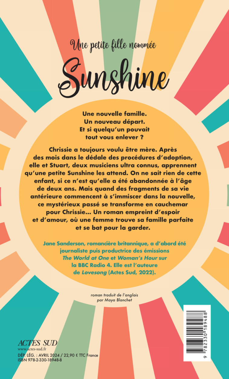 Une petite fille nommée Sunshine - Jane Sanderson, Maya Blanchet - ACTES SUD