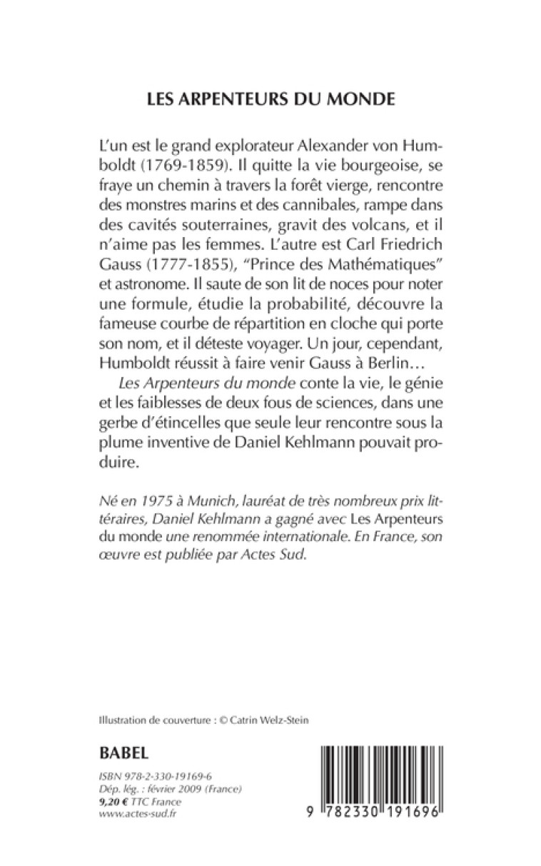 Les Arpenteurs du monde - Daniel Kehlmann, Juliette Aubert-affholder - ACTES SUD