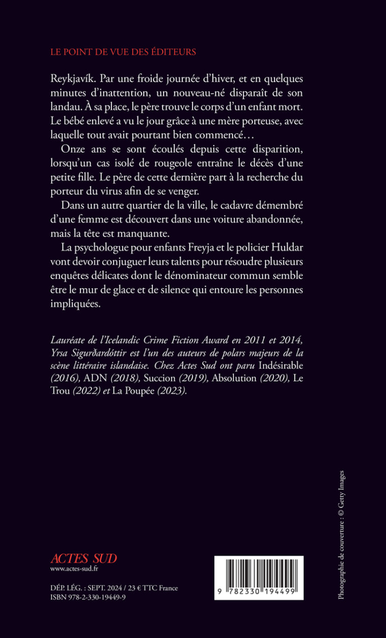 Le Silence - Yrsa Sigurdardottir, Véronique Mercy, Catherine Mercy, Yrsa Sigurdardottir, Véronique Mercy, Catherine Mercy - ACTES SUD