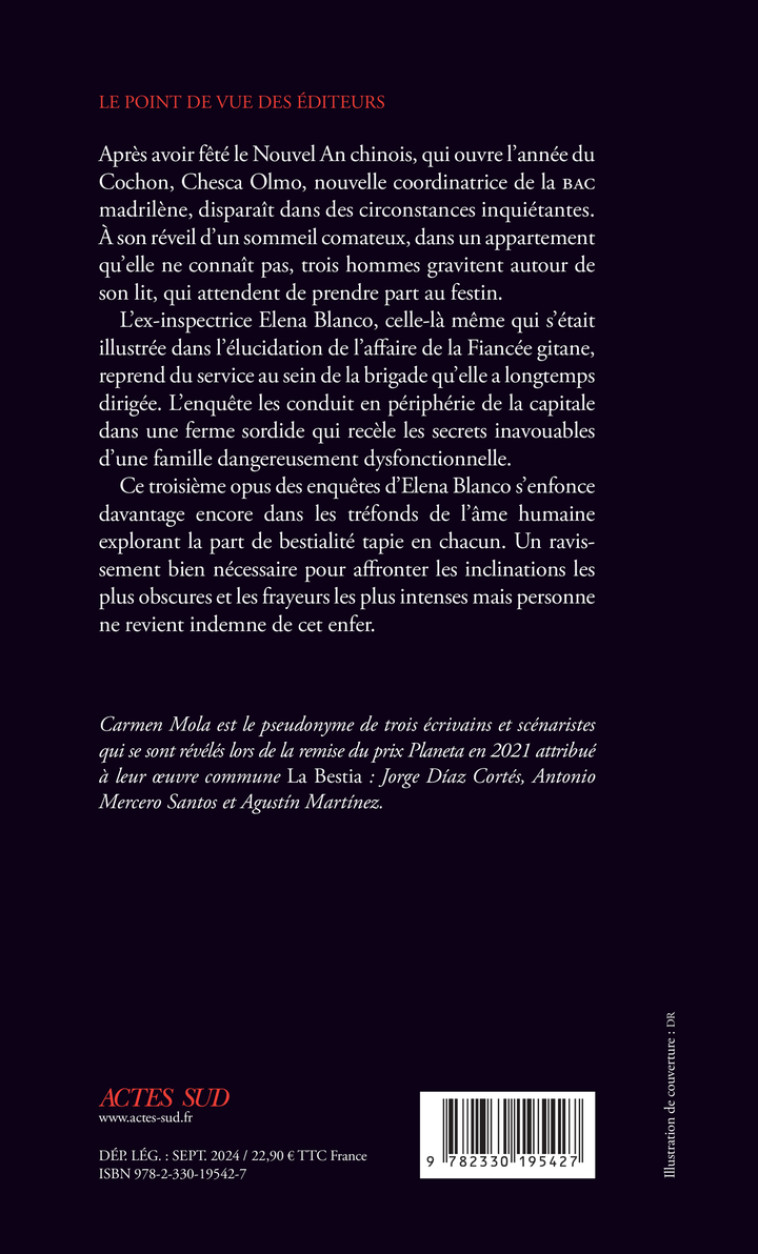 L'Année du cochon - Carmen Mola, Anne Proenza, Carmen Mola, Anne Proenza - ACTES SUD