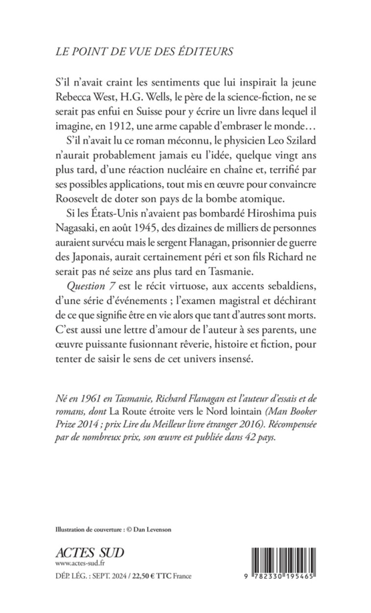 Question 7 - Richard Flanagan, Serge Chauvin, Richard Flanagan, Serge Chauvin - ACTES SUD