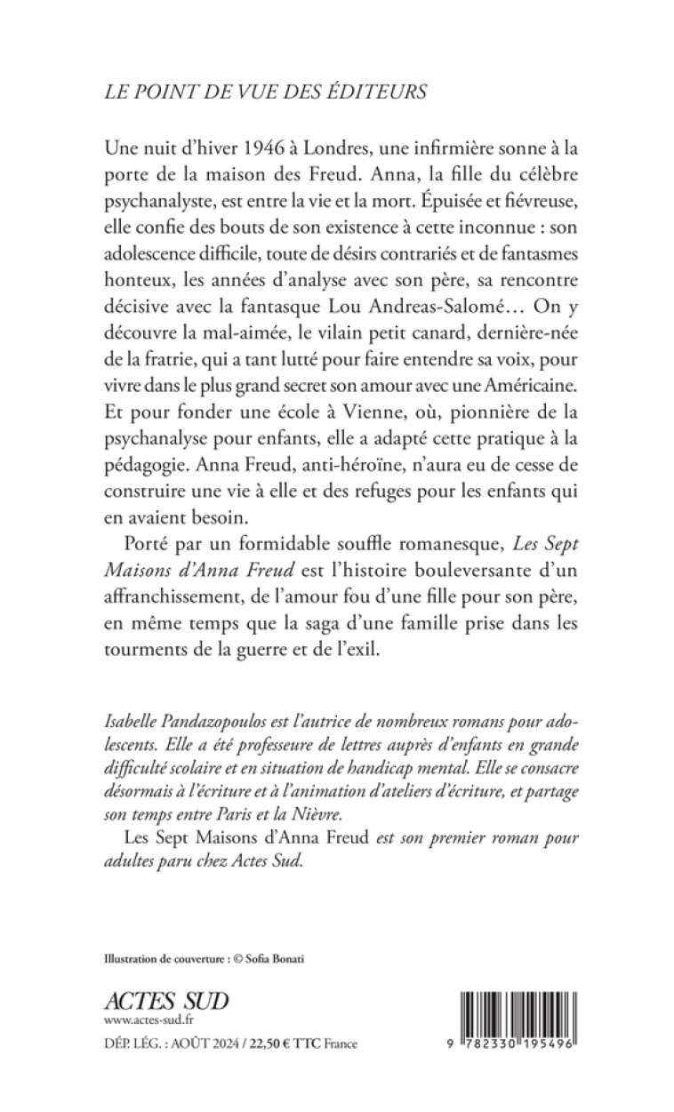 Les Sept maisons d'Anna Freud - Isabelle Pandazopoulos, Isabelle Pandazopoulos - ACTES SUD