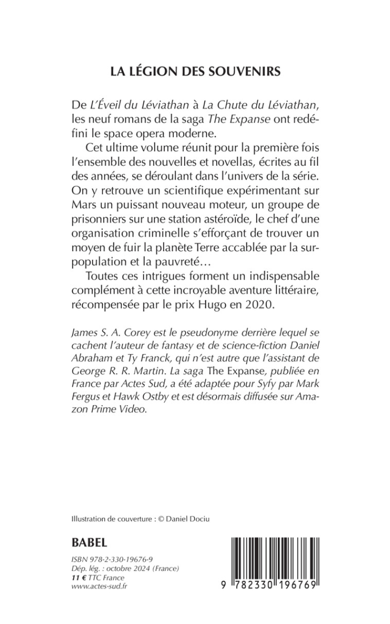 La Légion des souvenirs - James s. a. Corey, Yannis Urano, James s. a. Corey, Yannis Urano - ACTES SUD