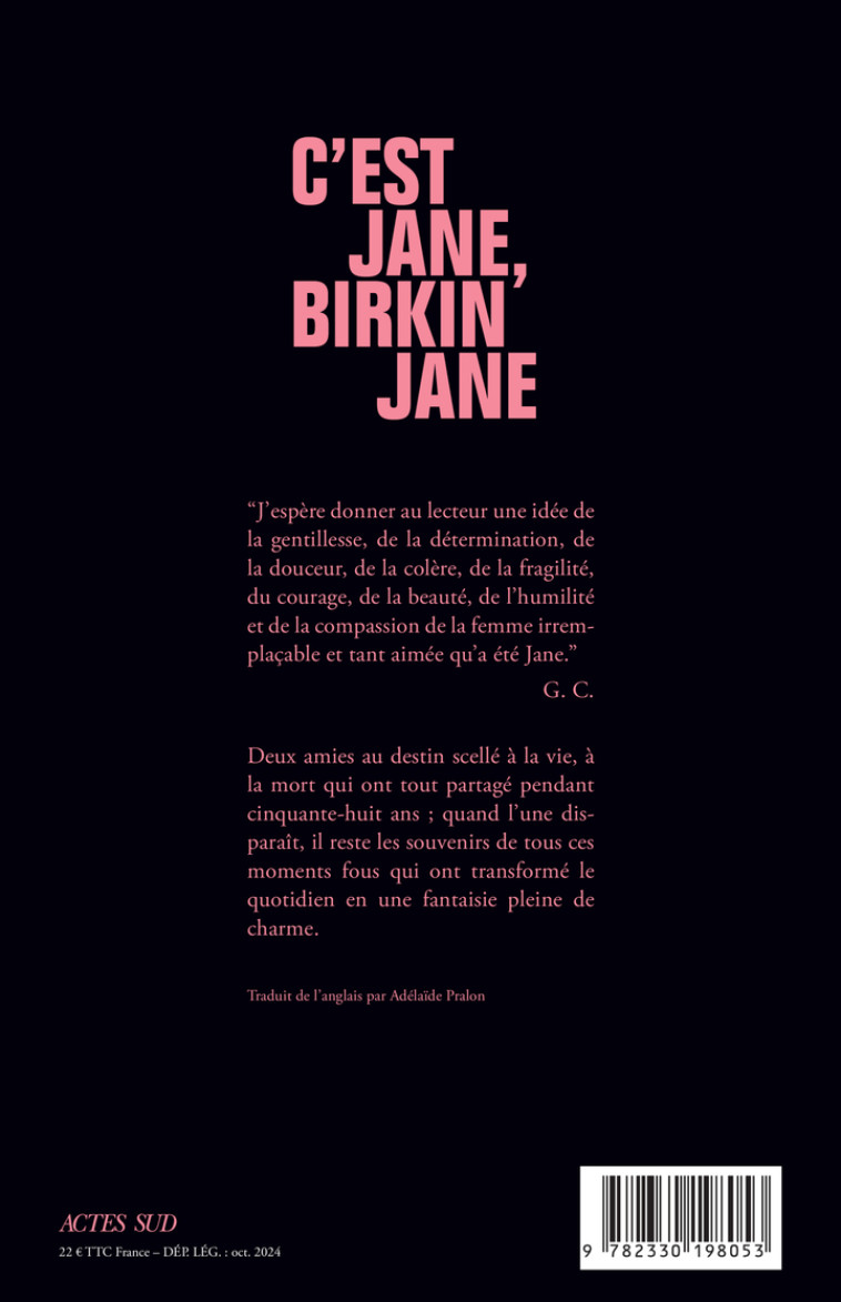 C'est Jane, Birkin Jane - Gabrielle Crawford, Adélaïde Pralon, Gabrielle Crawford, Adélaïde Pralon - ACTES SUD