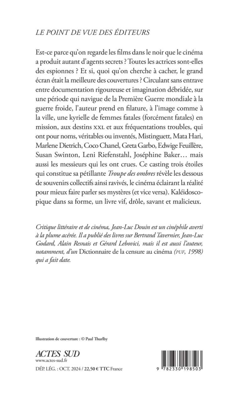 La troupe des ombres -  DOUIN JEAN-LUC, Jean-Luc Douin, Jean-Luc Douin - ACTES SUD