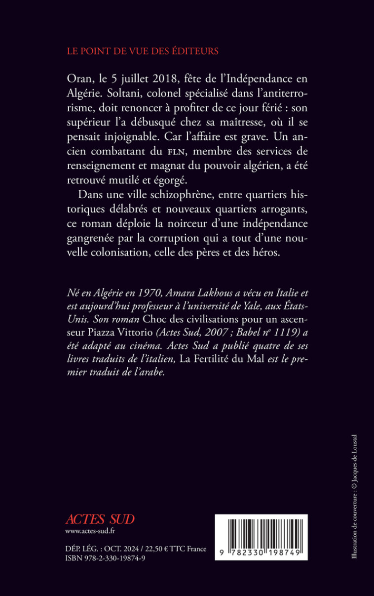 La Fertilité du Mal -  LAKHOUS AMARA/NIA LOTFI, Amara Lakhous, Lotfi Nia, Amara Lakhous, Lotfi Nia - ACTES SUD