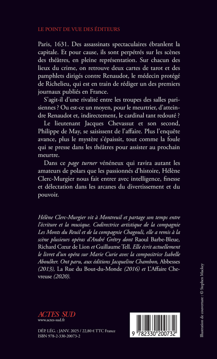 Meurtres en cinq actes - Hélène Clerc-murgier, Hélène Clerc-murgier - ACTES SUD