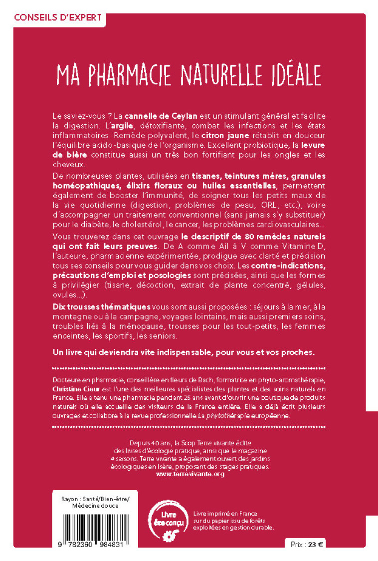 Ma pharmacie naturelle idéale  - Christine Cieur - TERRE VIVANTE