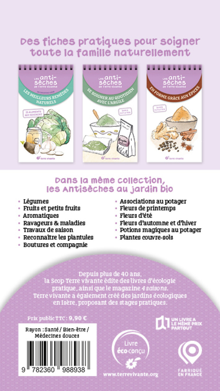 Les antisèches santé de Terre vivante : Trousse de soins naturels - Christine Cieur, Christine Cieur - TERRE VIVANTE