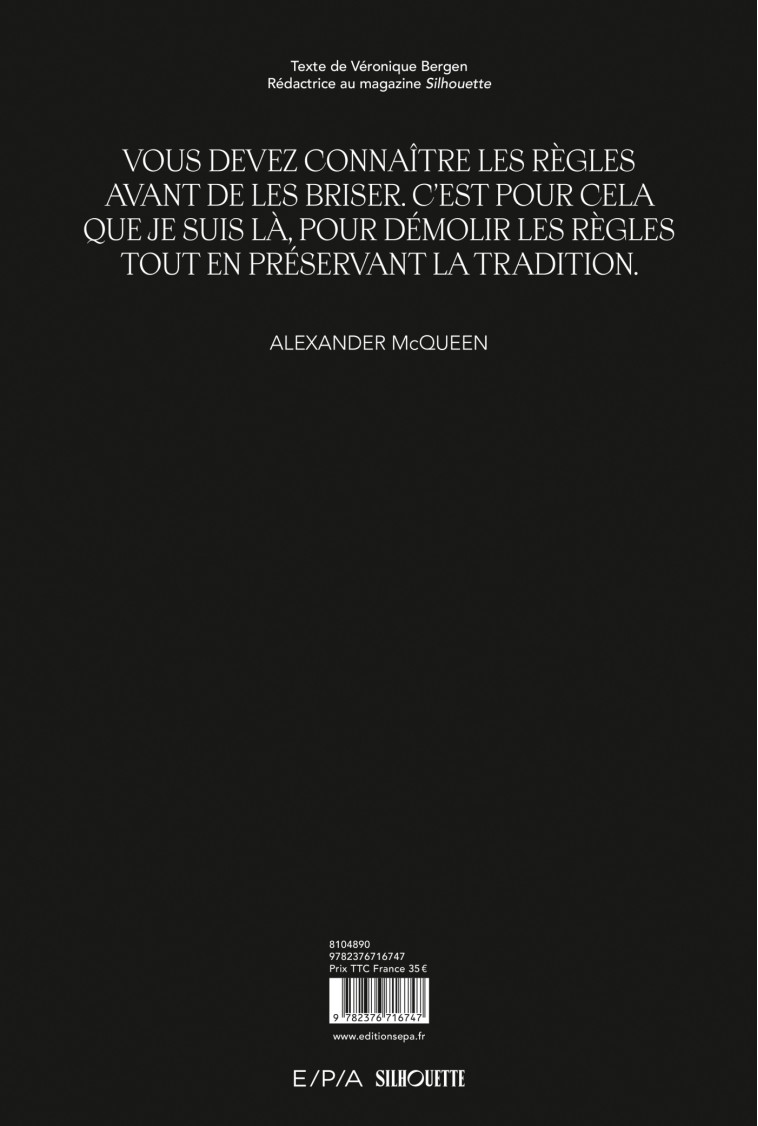 Alexander McQueen - Silhouette Silhouette,  Silhouette, Véronique Bergen, Véronique Bergen - EPA