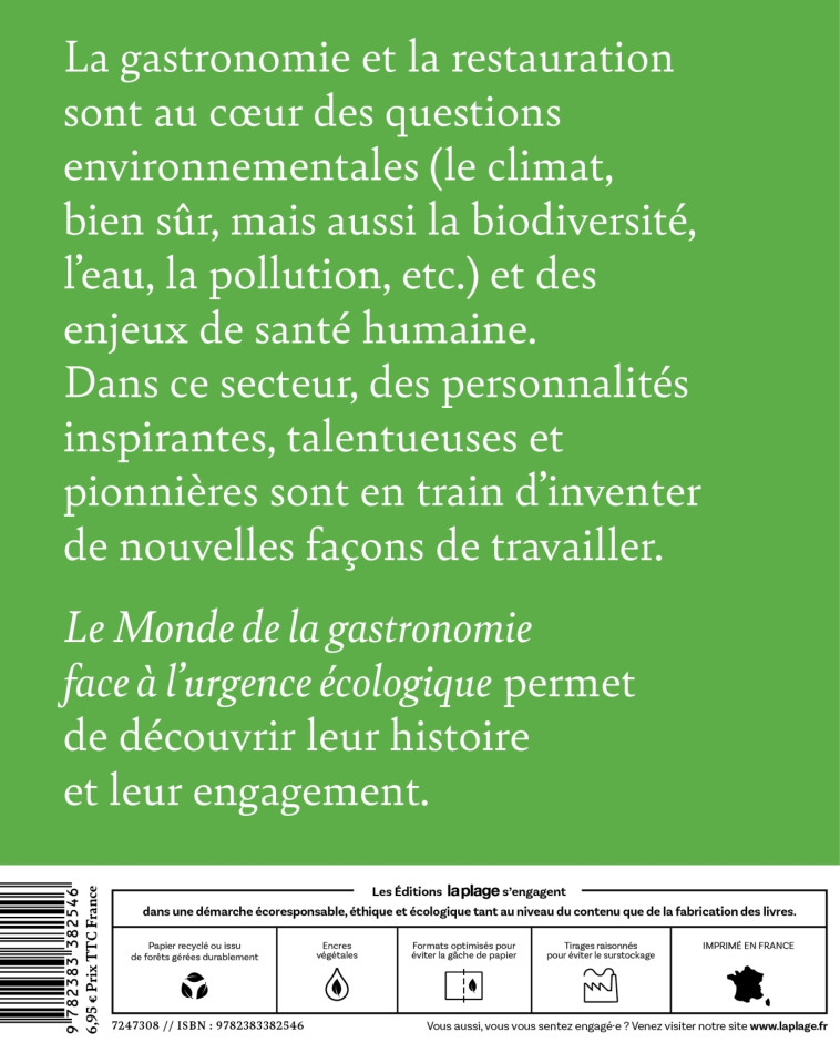 Le monde de la gastronomie face à l'urgence écologique - Collectif d'auteurs Collectif d'auteurs,  ,   - LA PLAGE