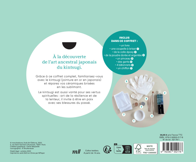 Mon kit d’initiation au Kintsugi (coffret) -  Collectif - MERCILESLIVRES