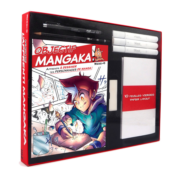 Le kit de l'apprenti mangaka  - La première étape vers ton manga ! (coffret) -  Medzi-O - MERCILESLIVRES