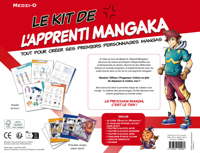 Le kit de l'apprenti mangaka  - La première étape vers ton manga ! (coffret) -  Medzi-O - MERCILESLIVRES