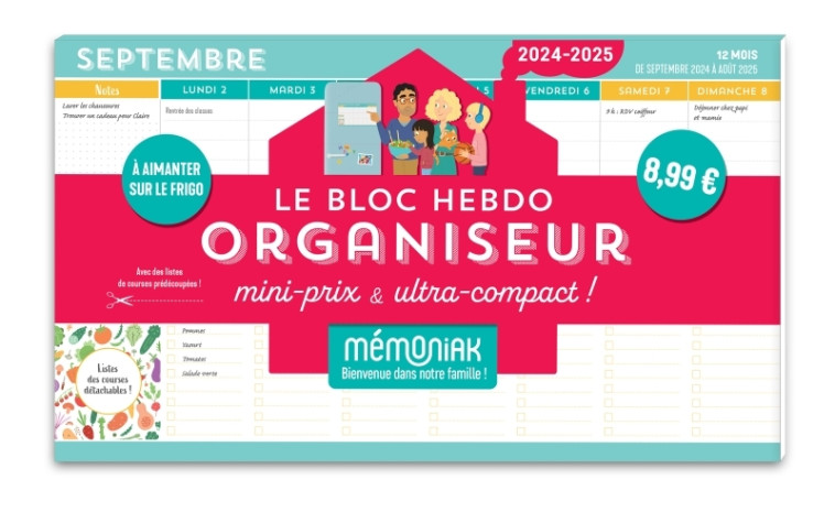 Le Bloc hebdo organiseur mini-prix & ultra-compact 2024-2025, 12 mois - Nesk Nesk,  Nesk - 365 PARIS