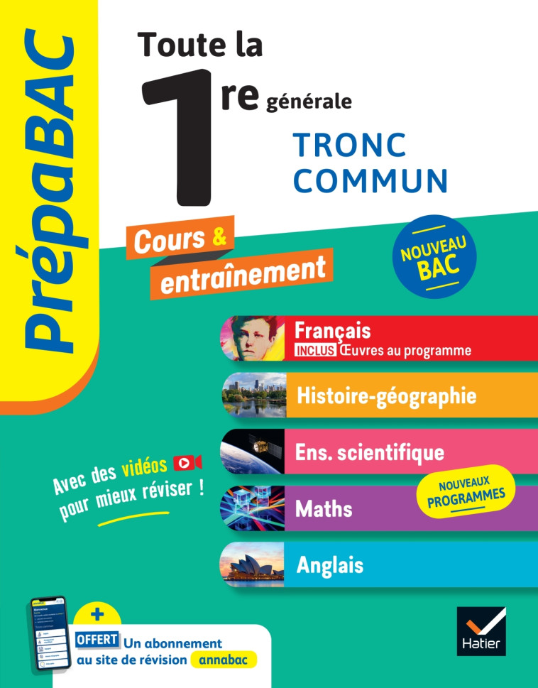 Prépabac - Toute la 1re générale (tronc commun) - Bac 2025 (toutes les matières) - Hélène Bernard, Jean-Philippe Renaud, Matthieu de Sauvage, Michel Abadie, Guillaume Ehret, Alain Legrand, Isabelle Maitrepierre, Arnaud Mamique, Laurent Le Floch, Martine S