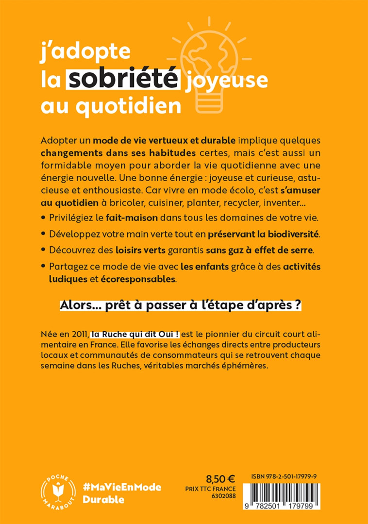 J'adopte la sobriété joyeuse au quotidien -   - MARABOUT