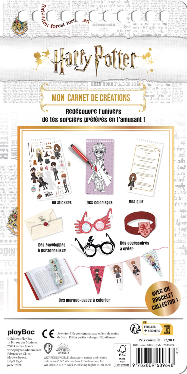 Harry Potter - Mon carnet de créations Harry nouvelle édition - Playbac Éditions Playbac Éditions,  PLAYBAC EDITIONS,  PLAYBAC EDITIONS - PLAY BAC