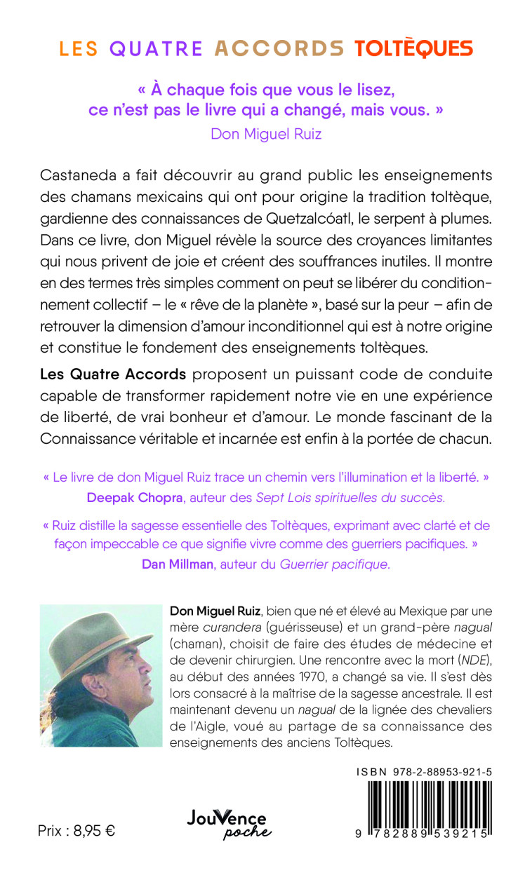 Les Quatre Accords toltèques - Don Miguel Ruiz, Janet Mills, Don Miguel Ruiz - JOUVENCE
