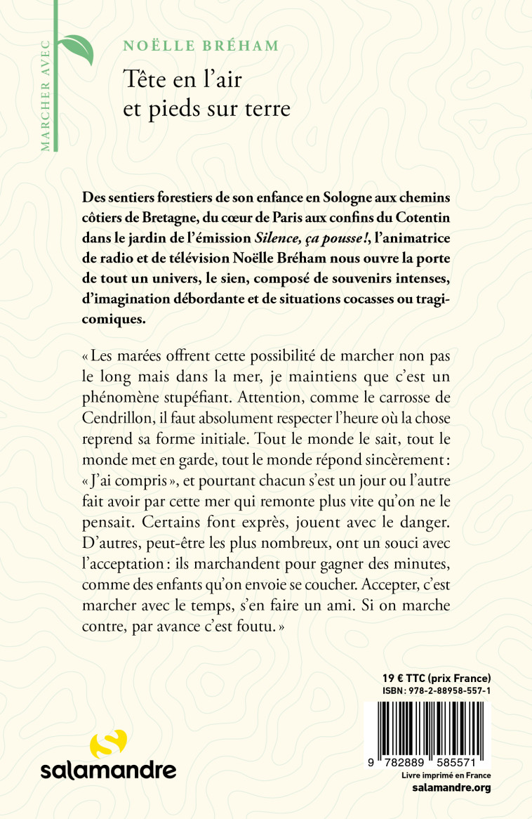 Tête en l'air et pieds sur terre - Noëlle Breham - LA SALAMANDRE