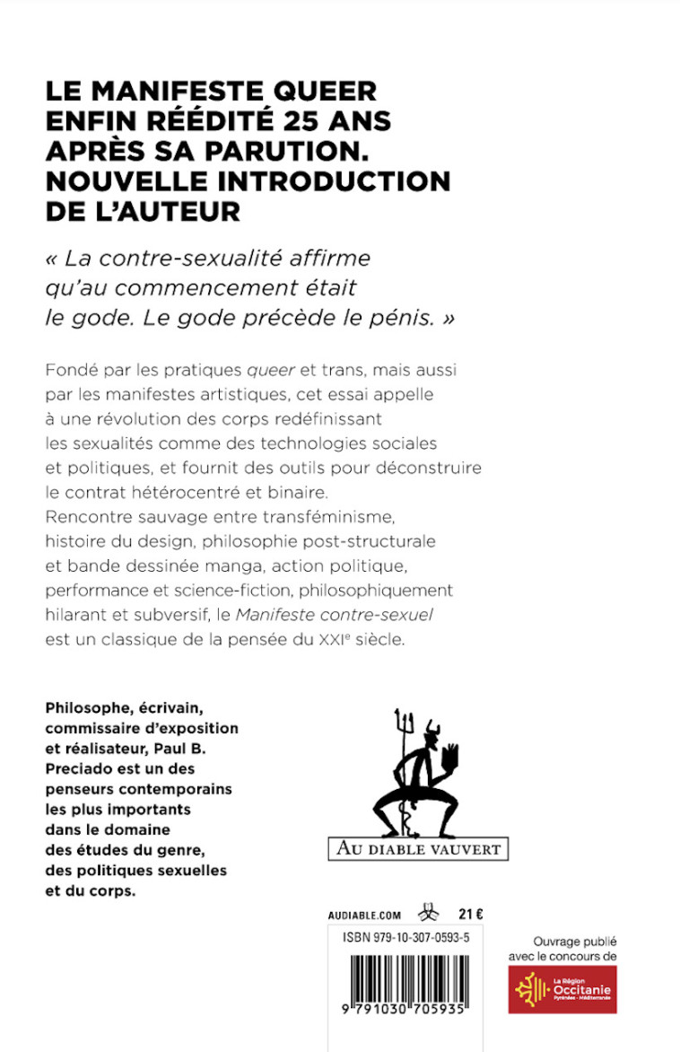 Manifeste contre-sexuel - Paul B. Preciado, Vanasay Khamphommala, Paul B. Preciado, Vanasay Khamphommala, Jack Halberstam - DIABLE VAUVERT