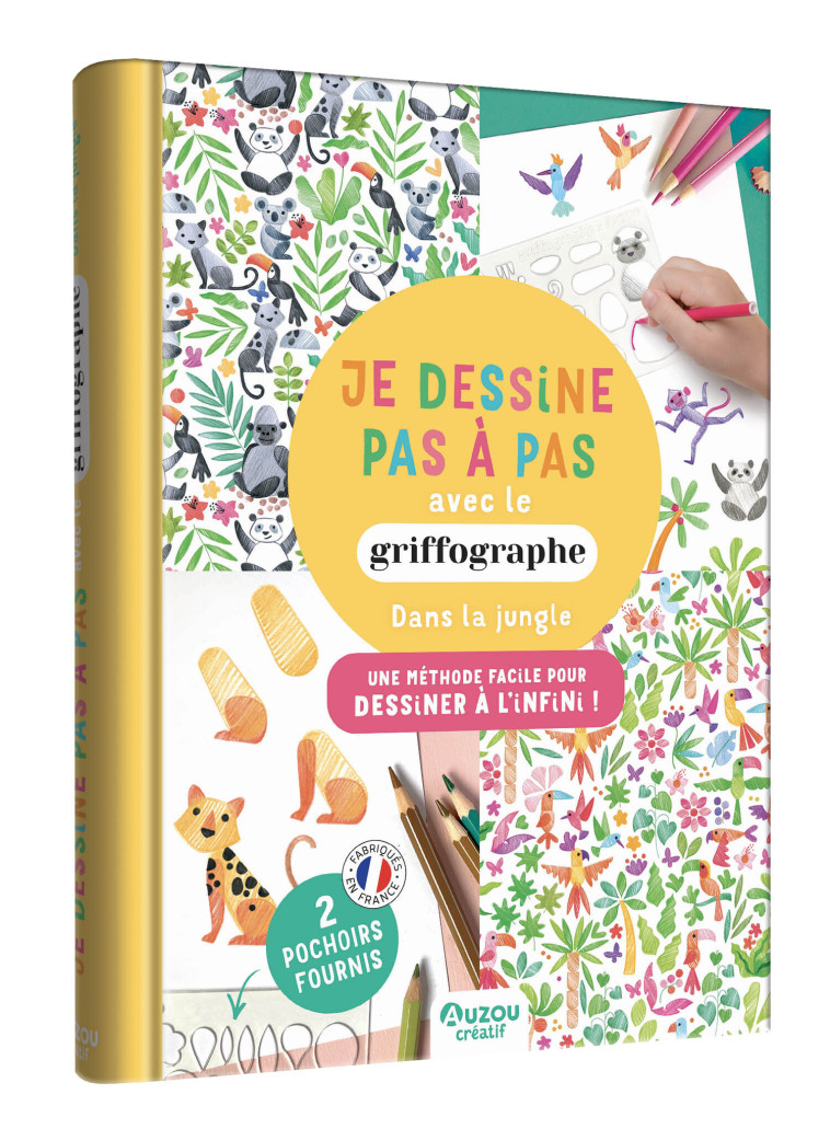 GRIFFOGRAPHE -JE DESSINE PAS A PAS DANS LA JUNGLE - Hélène Jourdain, Hélène Jourdain, Hélène Jourdain - AUZOU