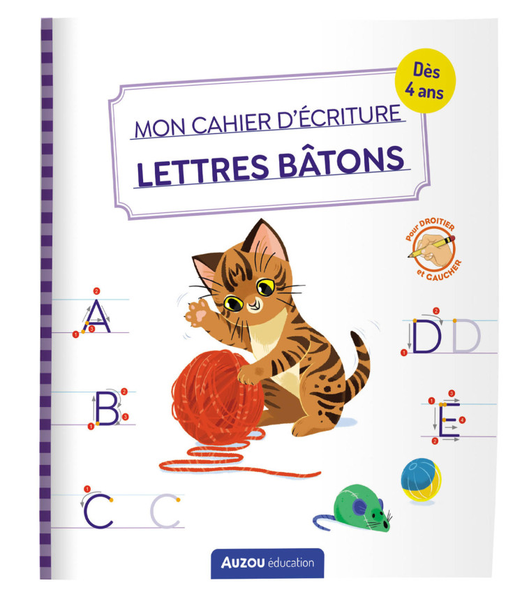 MON CAHIER D'ECRITURE - LETTRES BATONS - LES CHATS - Eléonore Della Malva, Clémentine Guivarc'h, Eléonore Della Malva, Clémentine Guivarc'h - AUZOU
