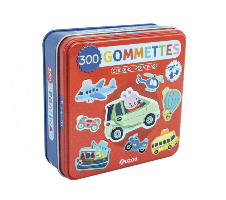 Boîte de gommettes métal - Les transports - Stéphanie Bardy, Jannie Ho,  Mr. Iwi - AUZOU