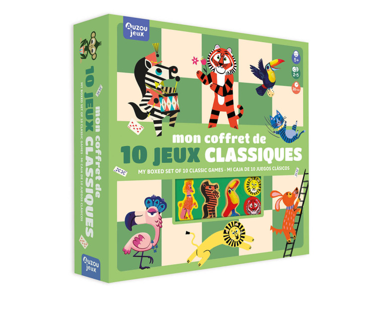 Mon coffret de 10 jeux classiques - Collectif Collectif,  Collectif,  Collectif,  Collectif - AUZOU