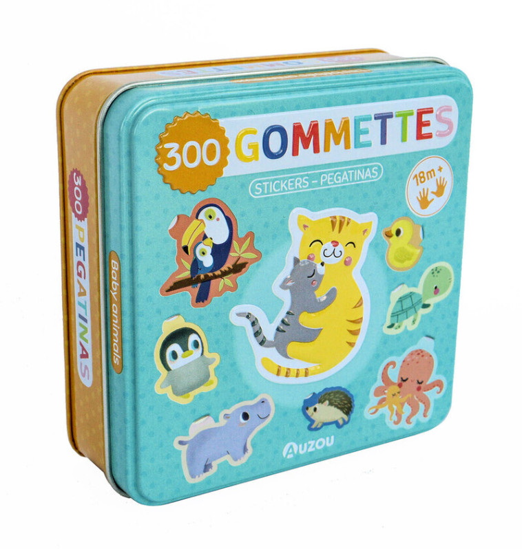 Boîte de gommettes métal - Les bébés animaux - Yu-hsuan Huang, Lucia WILKINSON, Inga Wilmink - AUZOU