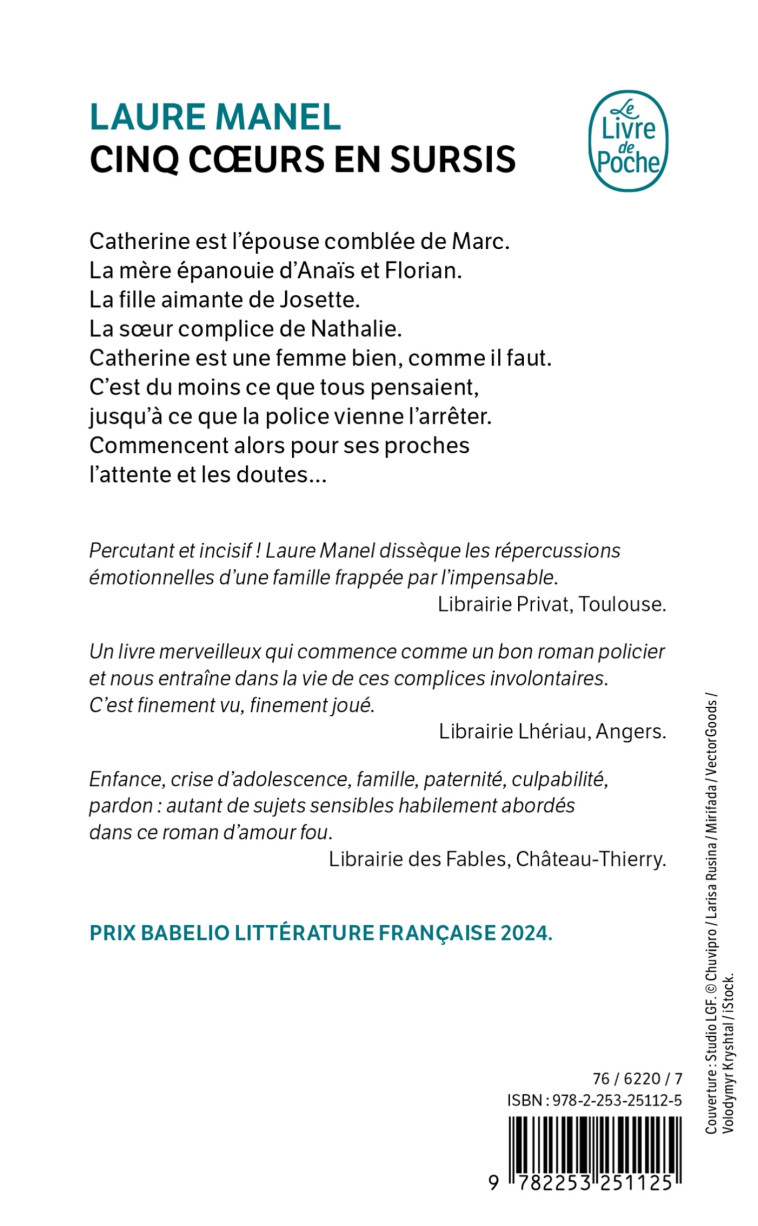 Cinq coeurs en sursis - Laure Manel, Laure Manel - LGF