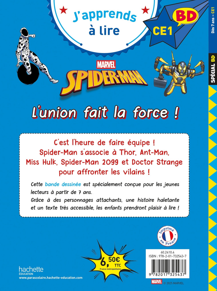 Disney BD CE1 - Spider-Man - L'union fait la force - Isabelle Albertin - HACHETTE EDUC