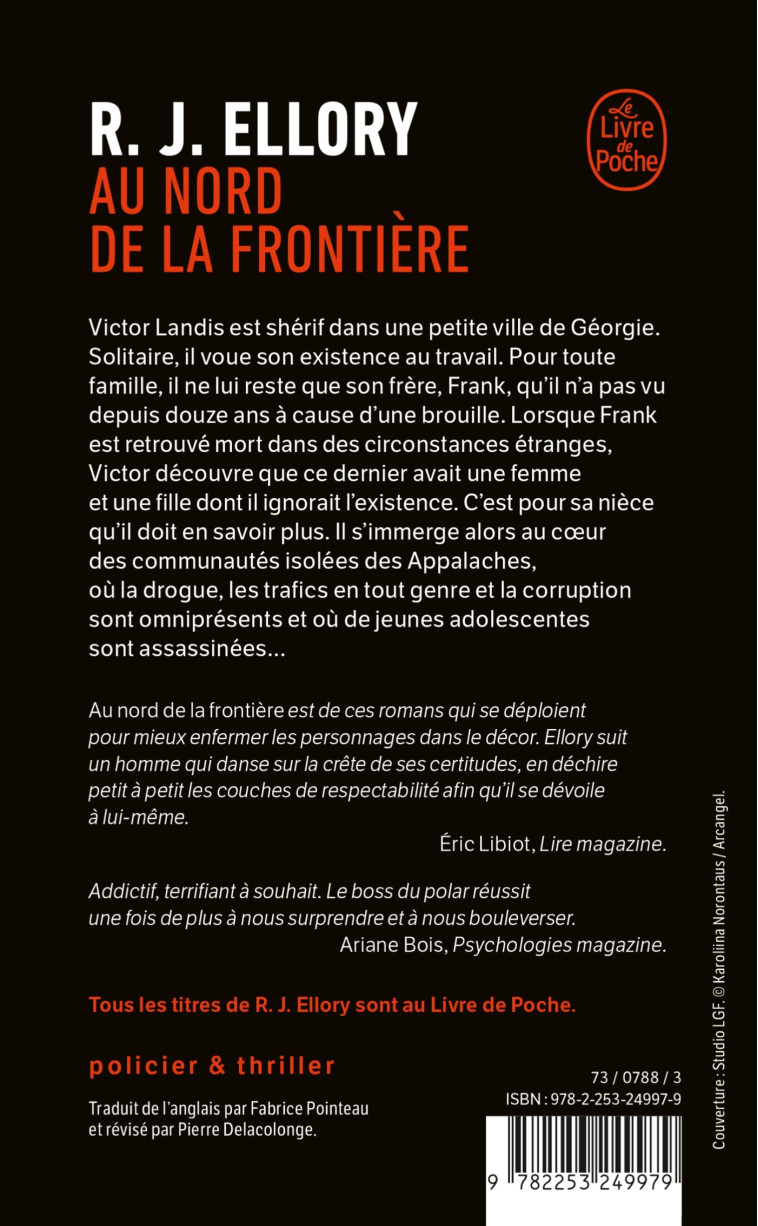 Au Nord de la frontière - R. J. Ellory - LGF