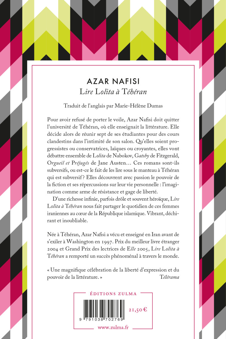 Lire Lolita à Téhéran - Azar Nafisi, Marie-Hélène Dumas - ZULMA
